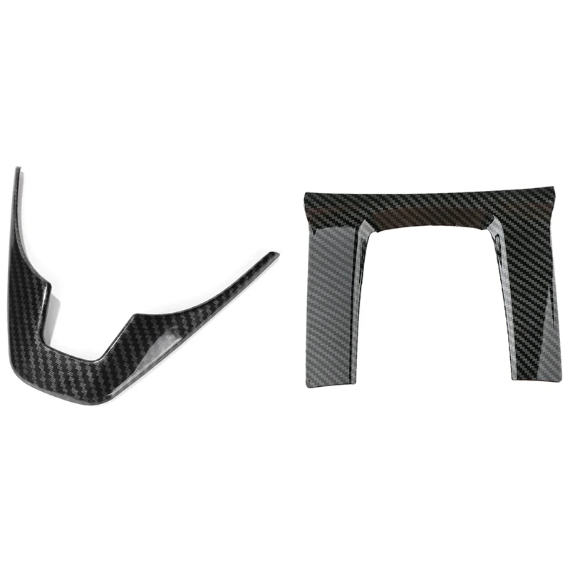 

Carbon Fiberinner Style Gear Shift Frame Cover Trim With Carbon Fiber Style Steering Wheel Cover Sticker Trim