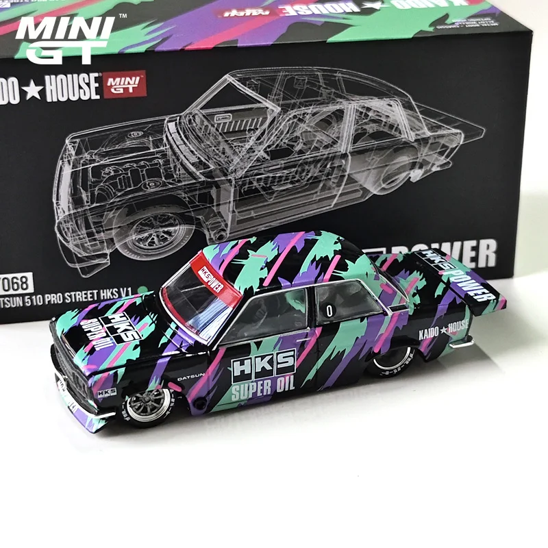 TSM MINI GT KAIDO HOUSE 1:64 открытая передняя крышка Datsun 510 литые модели автомобилей из
