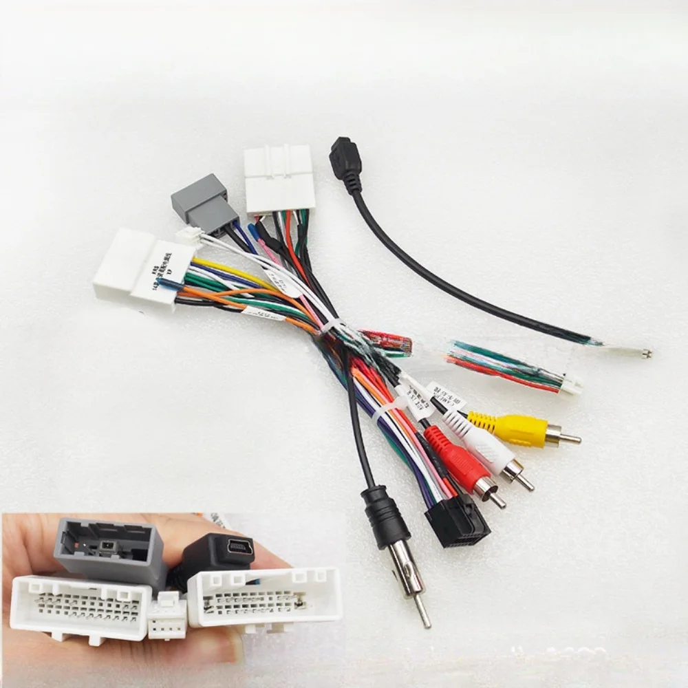 

Декодер Raise Canbus Box RZ-DF57 для Nissan X-Trail/Qashqai J10/J11/Juke/NP300 Android 16-контактный разъем жгута проводов, кабель питания