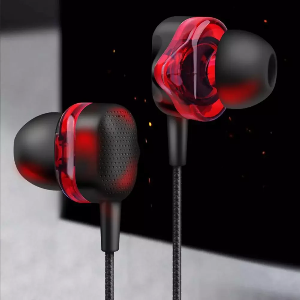 

3.5mm Wired Headphones Connectors Earphones Dynamic Heavy Bass Sports Music Gaming Headset In-ear Studio Headphones