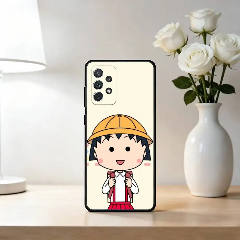 Фото Чехол для телефона C-Chibi Maruko-chan для Samsung S25, S24, S21, S22, S23, S30, Ultra, S20, Plus, Fe, Lite, Note, 10, черный чехол №4