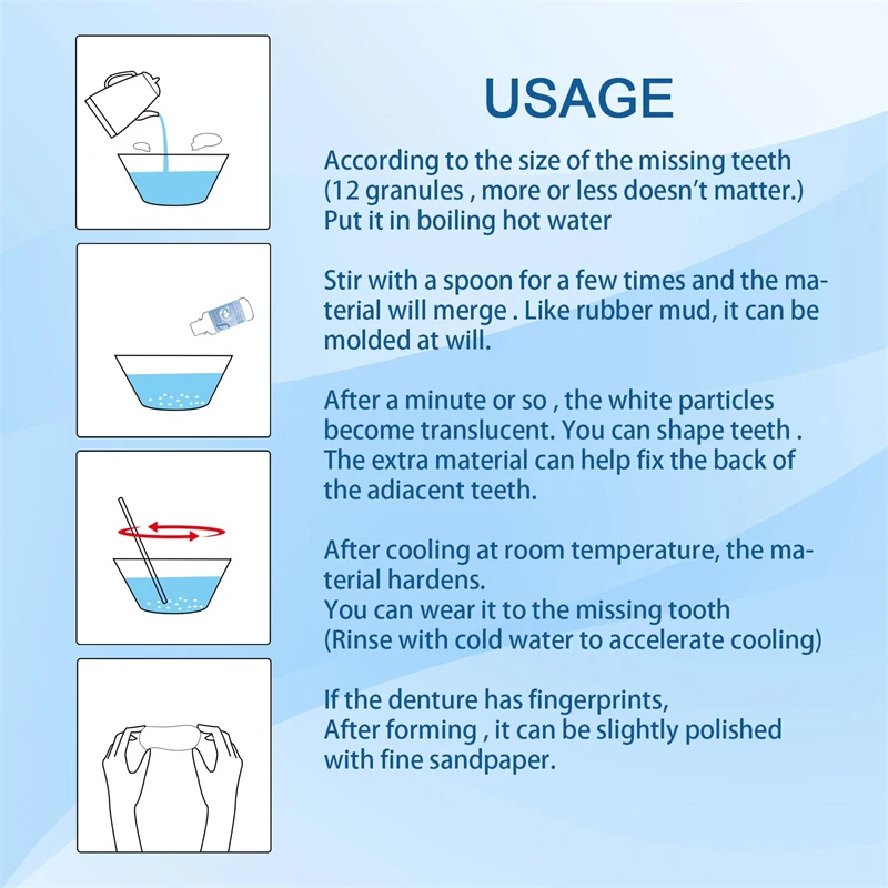 Пластмассовый пластмассовый пластырь для ремонта зубов