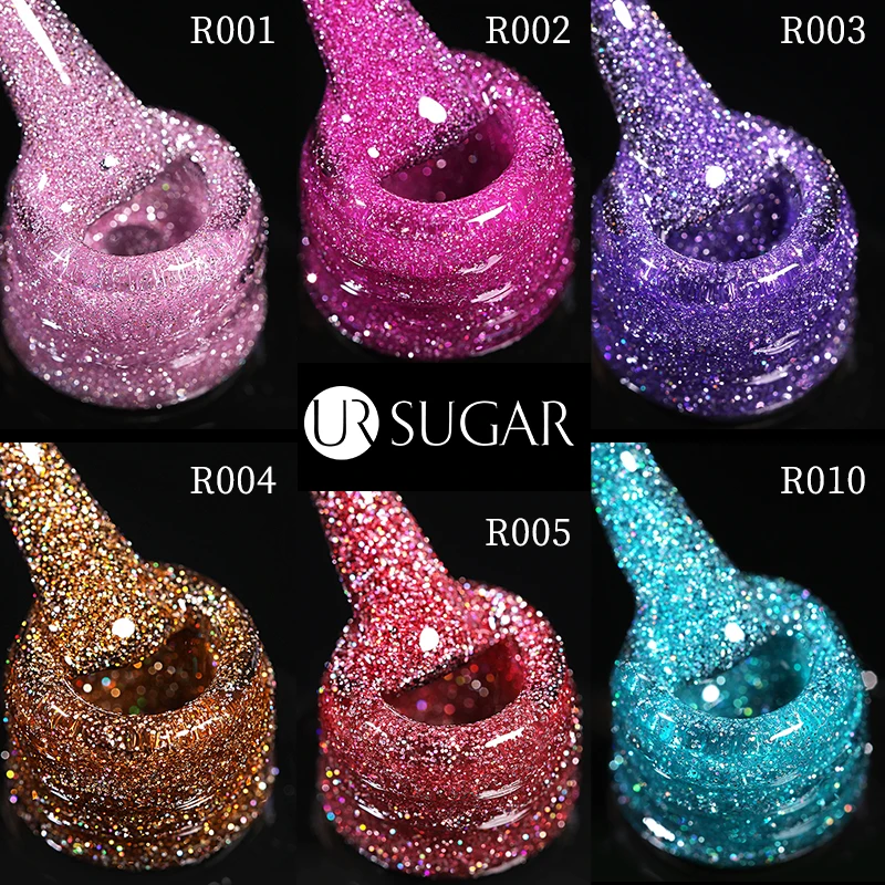 UR SUGAR 8/10 шт неоновый светоотражающий гель для ногтей набор светящийся в темноте