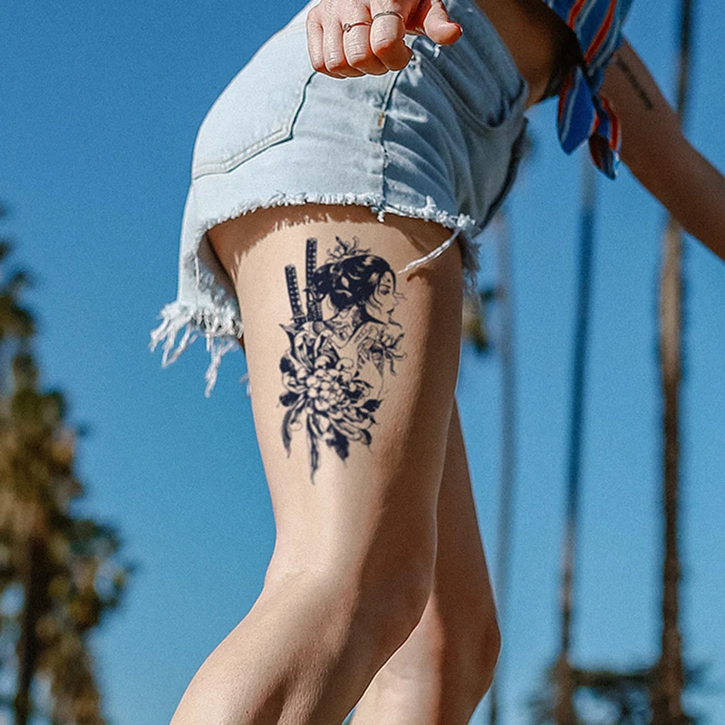 Черная водостойкая временная татуировка 1 шт. астронавт Вселенная серия