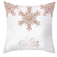 45x45 cm merry christmas snowflake pillow cases pink gold printed pillowcases home textile for christmas home decoration
