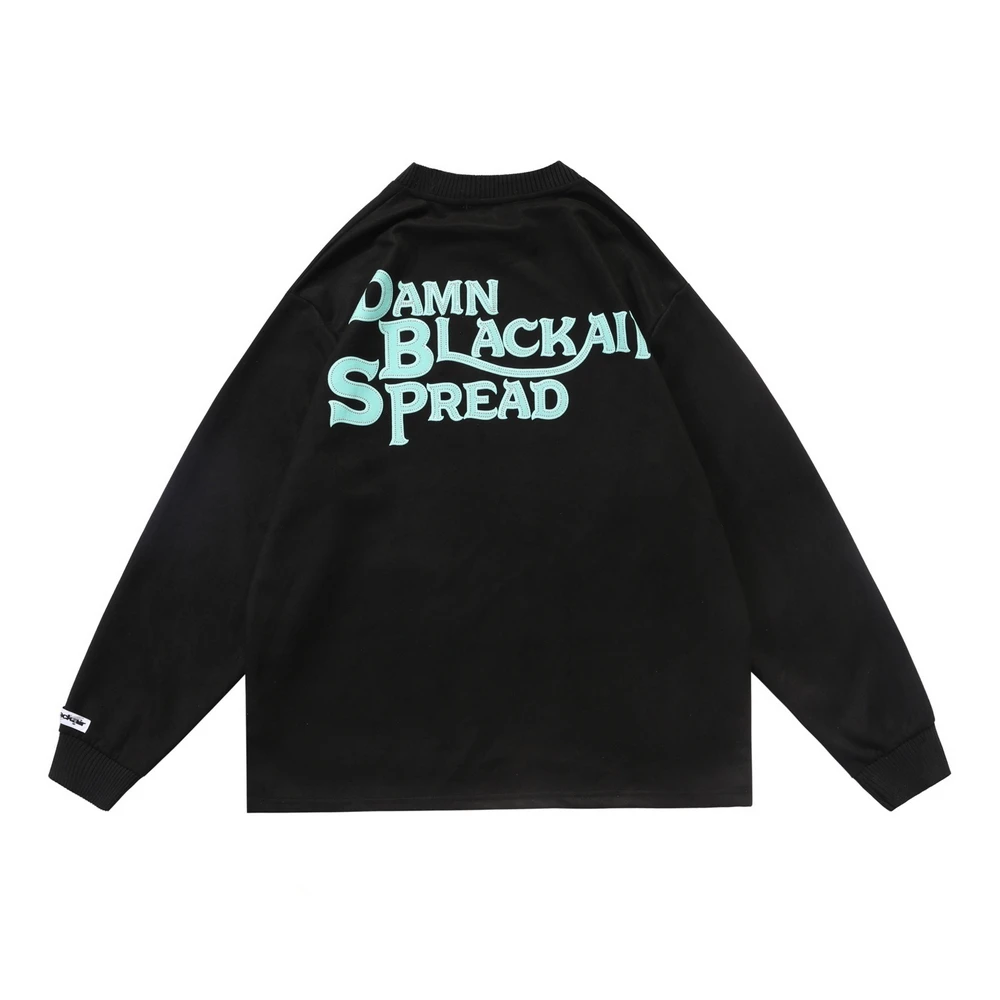 

Harajuku Sweater Sweatshirt Streetwear Hip Hop Letter Print Pullover Fashion Casual Women Cotton Loose Long Sleeve Tops Couple