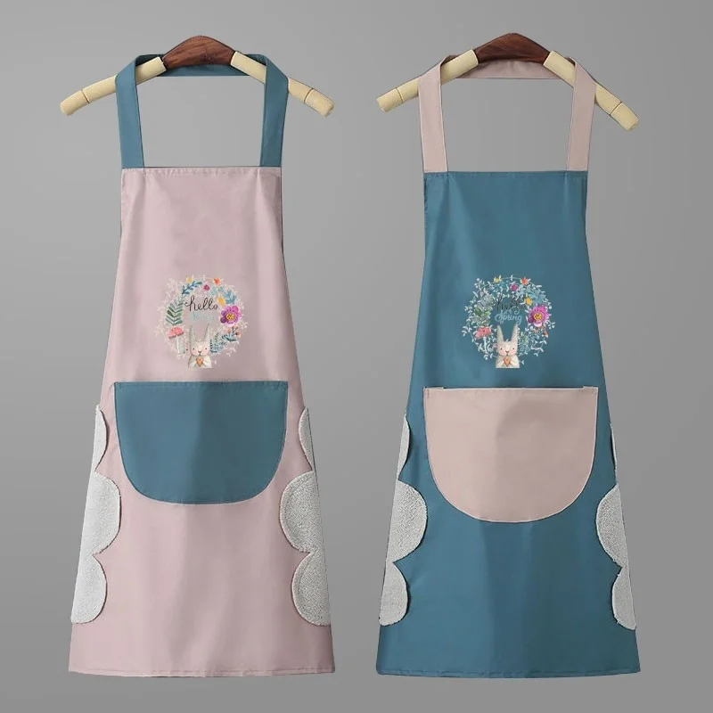 

Apron, women's kitchen, waterproof and oil proof, summer household advertisement, hands can be wiped, fashionable new style,
