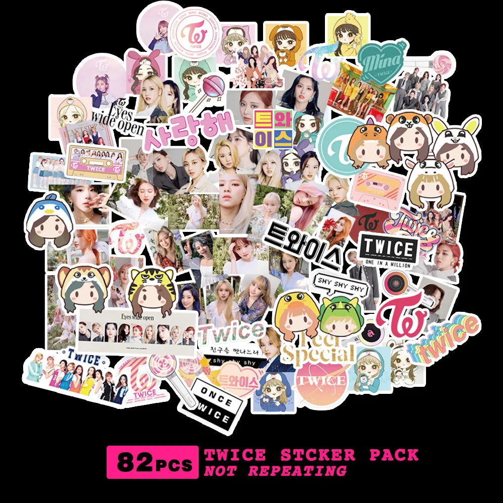

KPOP Twice Sticker Character Mobile Phone Graffiti Cool Waterproof DIY Pop Laptop Decals Aesthetic Kids Girls Helmet Cute