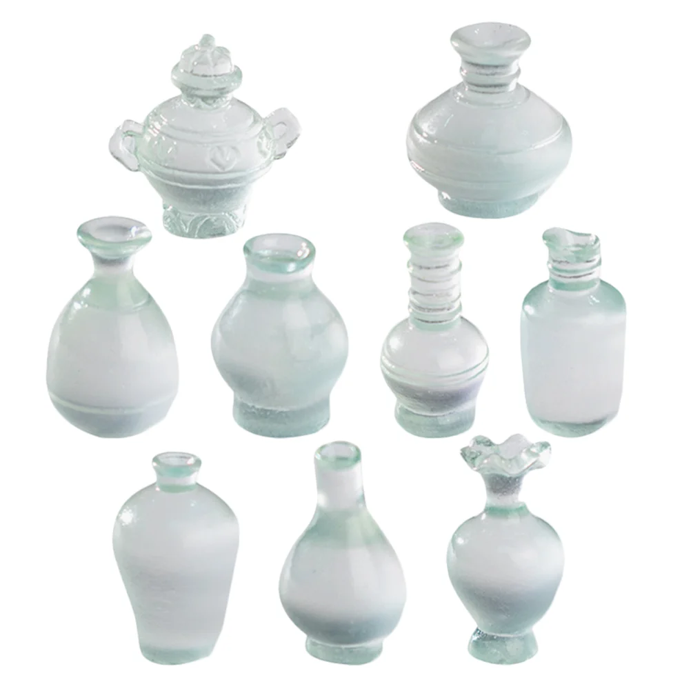 9 шт. микропейзаж бутылка имитация фарфорового дома украшения из смолы поделки на