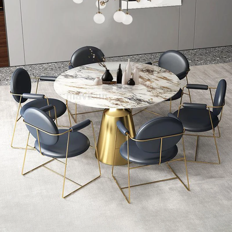 

Роскошный роскошный обеденный стол, стул, маленький стол, домашний простой современный круглый стол для квартиры, мебель для спальни GPF50YH