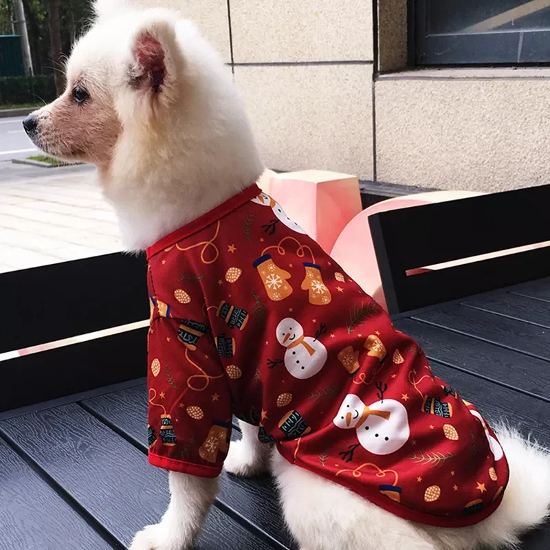 

2023NEW Christmas Dog Clothes Polyester Keep Warm Pet Clothing For Small Dogs Cats Jacket Shirt Coat Puppy Dog Costume Pet Appar