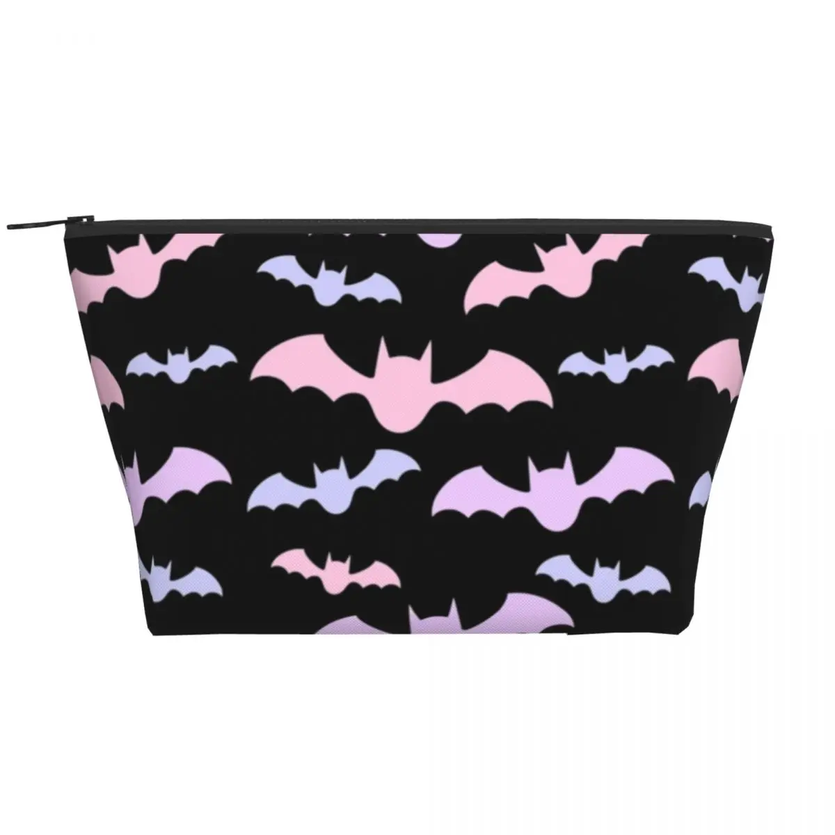 

Pastel Bat Print Zipped Storage Organizers Spooky Aesthetic Home Pack Makeup Bag Women Cosmetic Bags