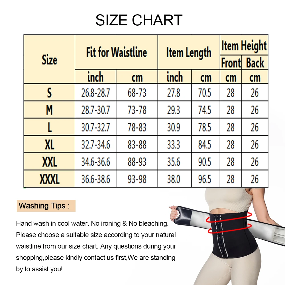 SEXYWG Neoprene Sweat Sauna Belt Women Waist Trainer Corset Fat Burning Weight Loss Belt Waist Cincher