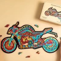 mysterious wooden puzzles motorcycle unique car shape wooden jigsaw puzzle toys for kids adults diy educational games gifts