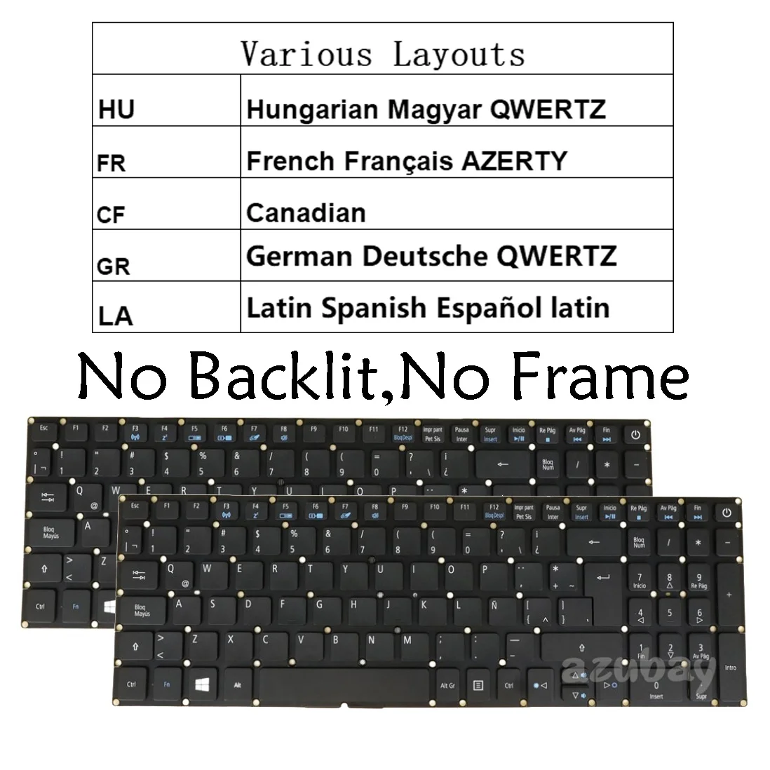 Клавиатура для ноутбука Acer Aspire E5-422G ES1-420 ES1-421 E5-432 E5-432G Hungarian French AZERTY до канадского