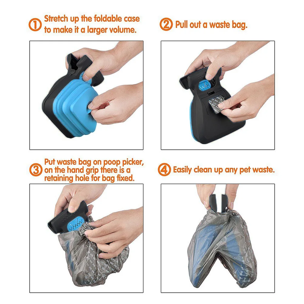 

Roll 1 Cleaner Foldable Bags Pet Pooper Clean Dog Scoop With Pick Scooper Up Poop Travel Decomposable Excreta