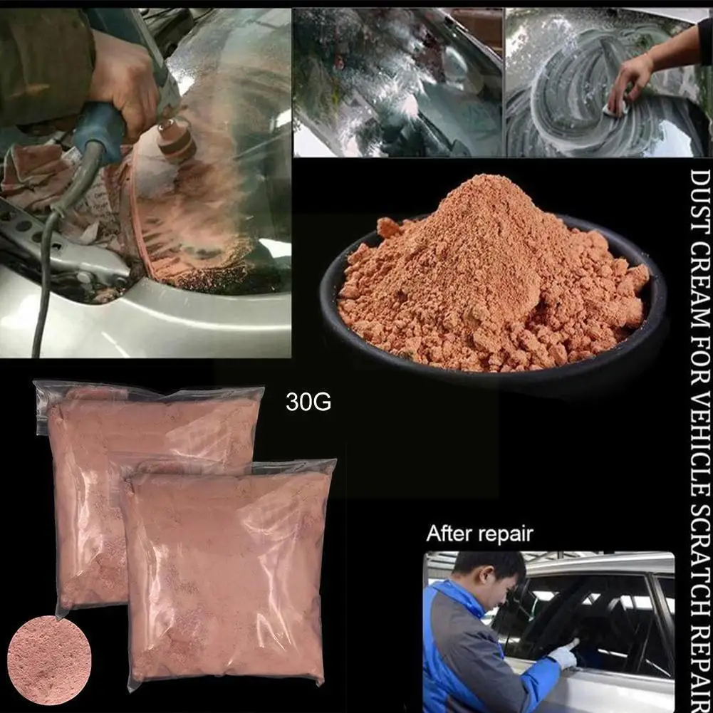 

30g Car Windshield Polishing Powder Glass Mirrors Composite Scratch Powder Polishing Window Removal Repair Oxide Tool Ceriu H3o6