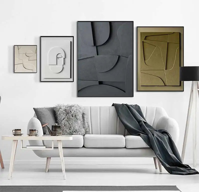 Абстрактная геометрическая картина на холсте 3D эффект набор