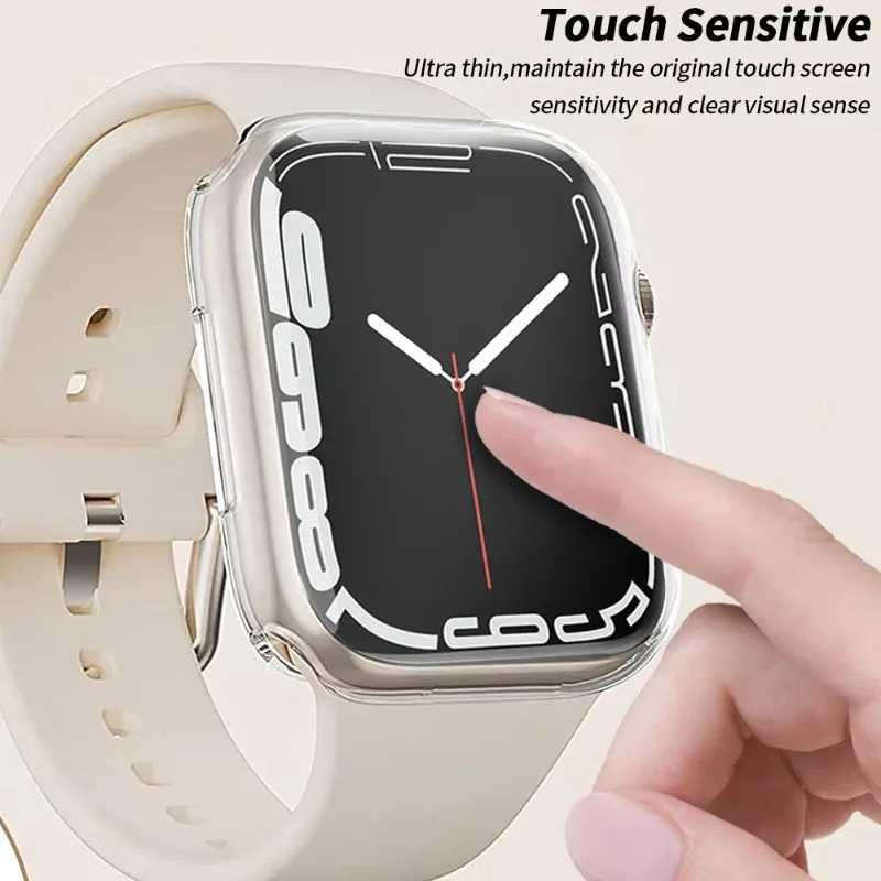 Silicone case For Apple watch Case 9 8 7 45mm 41mm TPU protective shell for iWatch 6 5 4 SE 44mm 40mm10 46mm 42mm Anti-fall