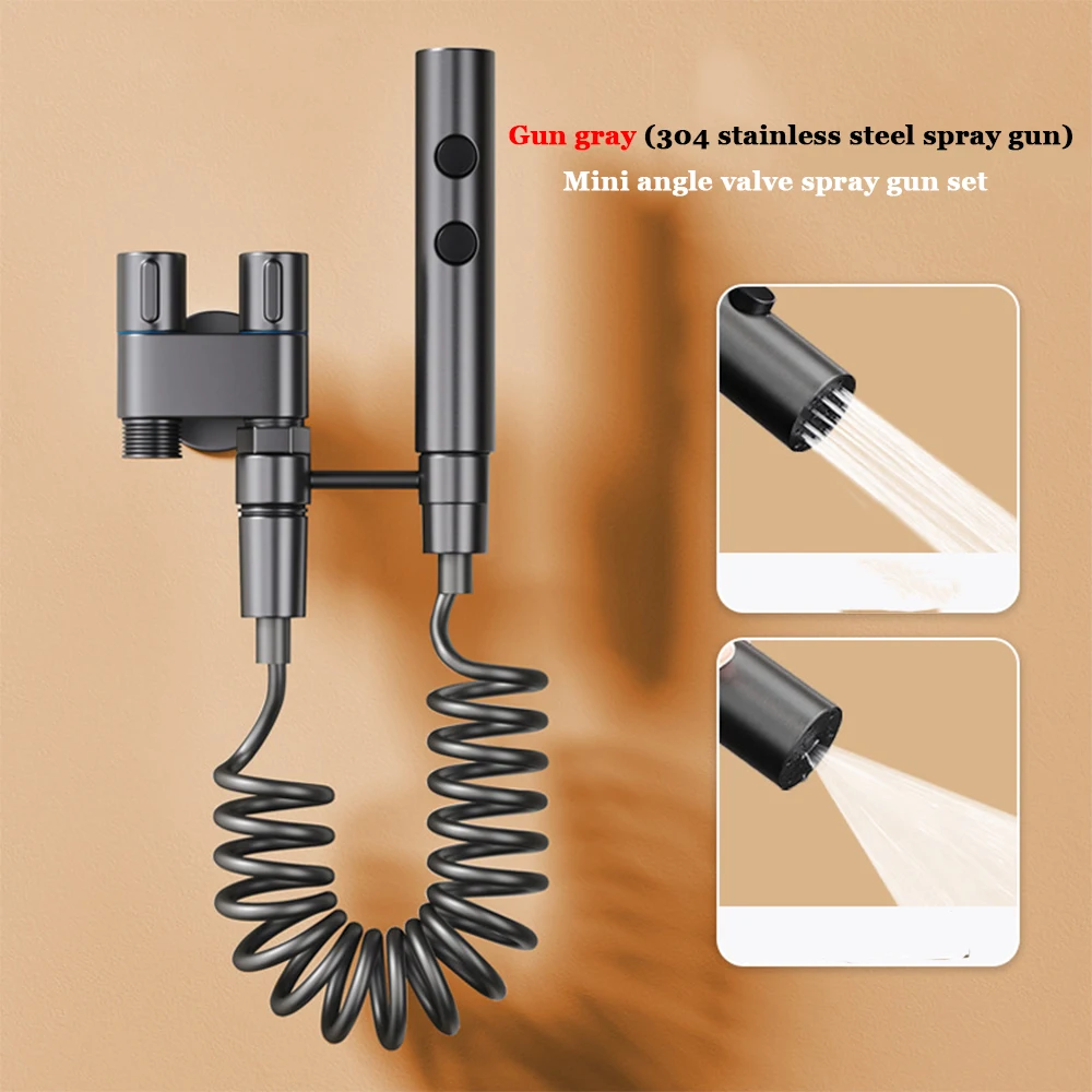 

Hygienic Shower for Bathroom Toilet Bidet Shower Head Double Outlet Angle Valve One In Two Out Water Cleaning Sprayer