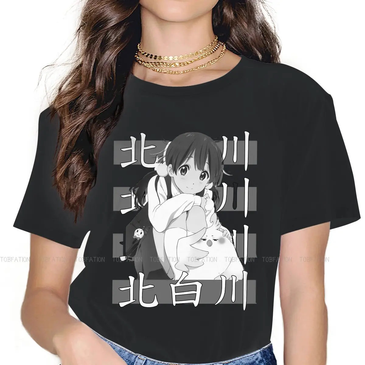 

Kitashirakawa Sweet Girls Women T-Shirt Tamako Market Anime 5XL Blusas Harajuku Casual Short Sleeve Vintage Oversized Tops