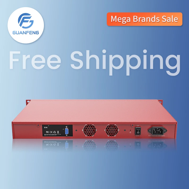 Красный сетевой брандмауэр гигабитный Ethernet 1G Sfp Linux Pfsense Ikuaios стойка для установки
