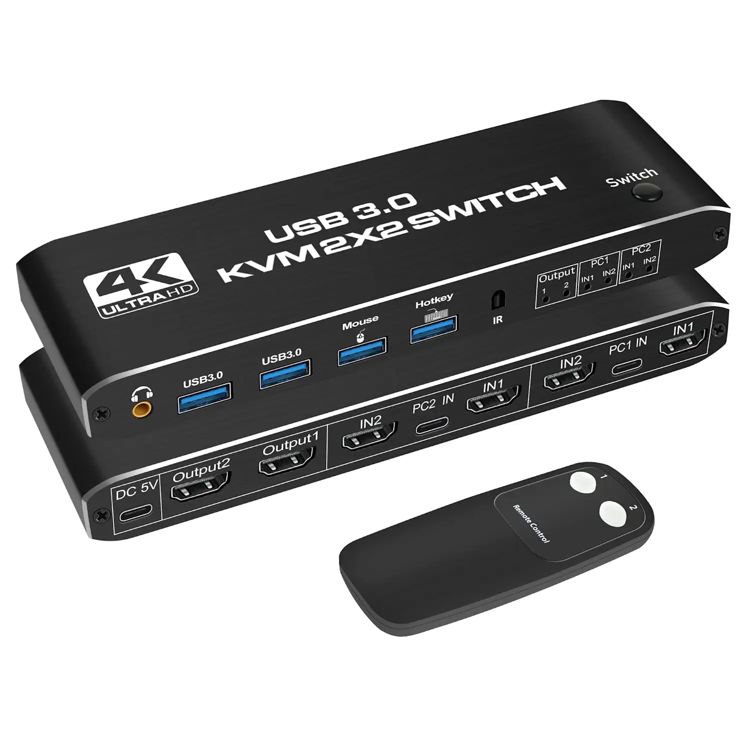 

2x2 USB KVM-переключатель 2 монитора 2 компьютера 4K 60 Гц двойной монитор HDMI KVM-переключатель 2 в 2 out смешанный дисплей для ПК ноутбука монитора