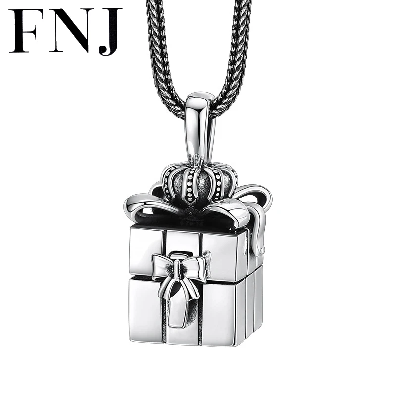 

FNJ Crown Gift Pendant 925 Silver Original Pure S925 Silver Pendants for Jewelry Making Women Fine