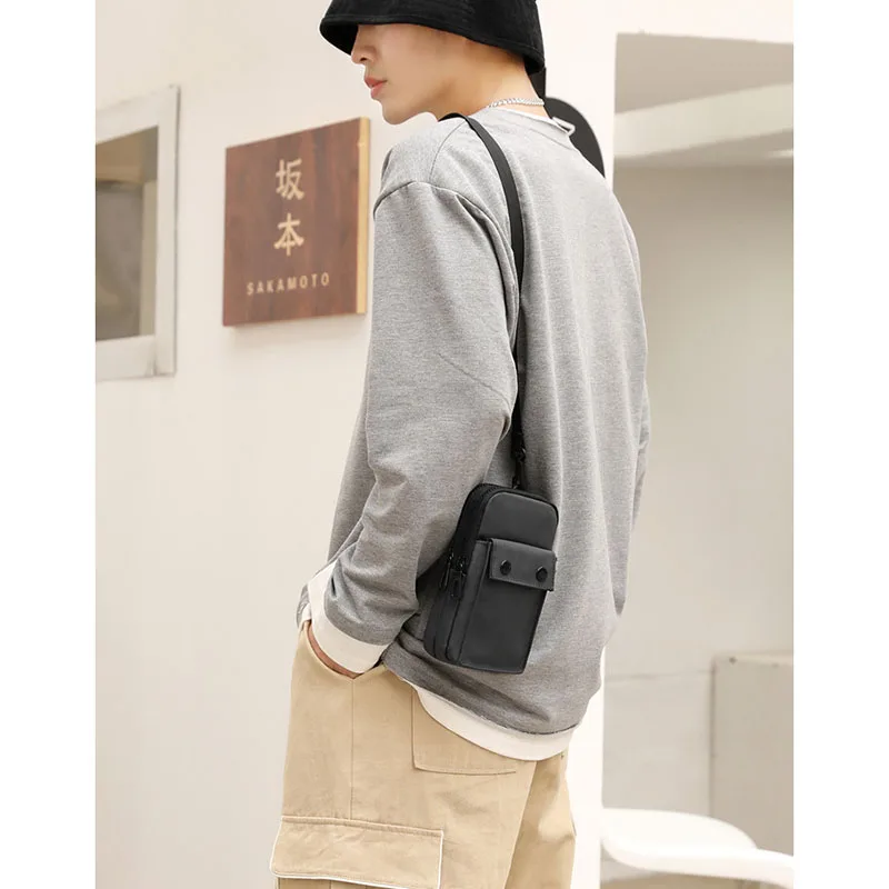 High Capacity Shoulder Male Nylon Waterproof Design Messenger  Bags Mens Fashion Mini Business Crossbody Bag Small Briefcase Men