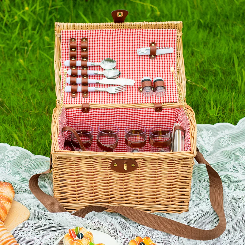 Мебель для дома Yiran корзина пикника из ивы уличная хранения с крышкой