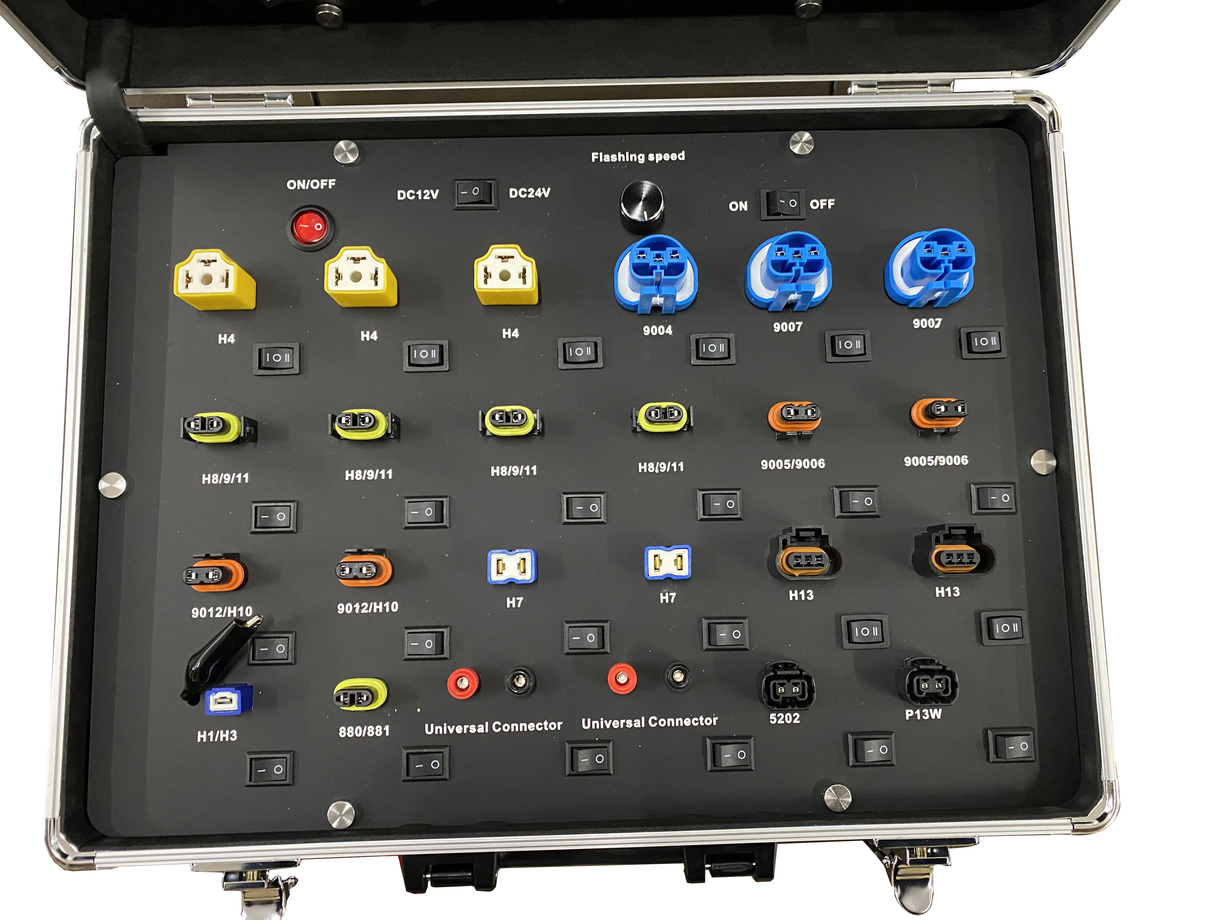 Фото AC265V DC12V Автоматическая светодиодная лампа Тестер ЖК-экрана 1156 1157 7443 Светодиодный светильник H4 H7 H11 9005 C5W T10 T20 Автомобильная лампочка Тестовая коробка питания №5