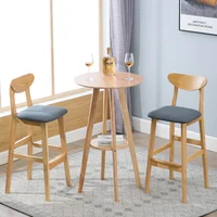 Solid Wood Bar Stools Light Luxury Modern High Stool Counter Bar Chair Dining Chair Bar Stools for Kitchen Taburete Furniture 6