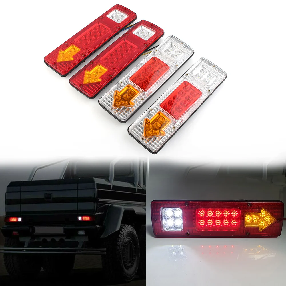 

2Pcs 12V 19 LED Rear Tail Light Brake Turn Signal Reverse Lamp For Trailers Trucks Lorries Caravans Vans Boats Utes etc