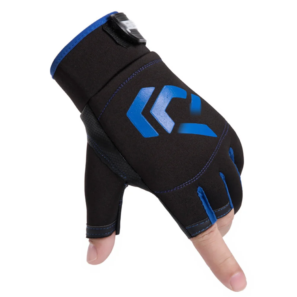 

1 Pair Fishing Gloves Riding Half Finger Anti-slip Durable Thin Breathable Fitness Outdoor Fishing Equipment (Blue)