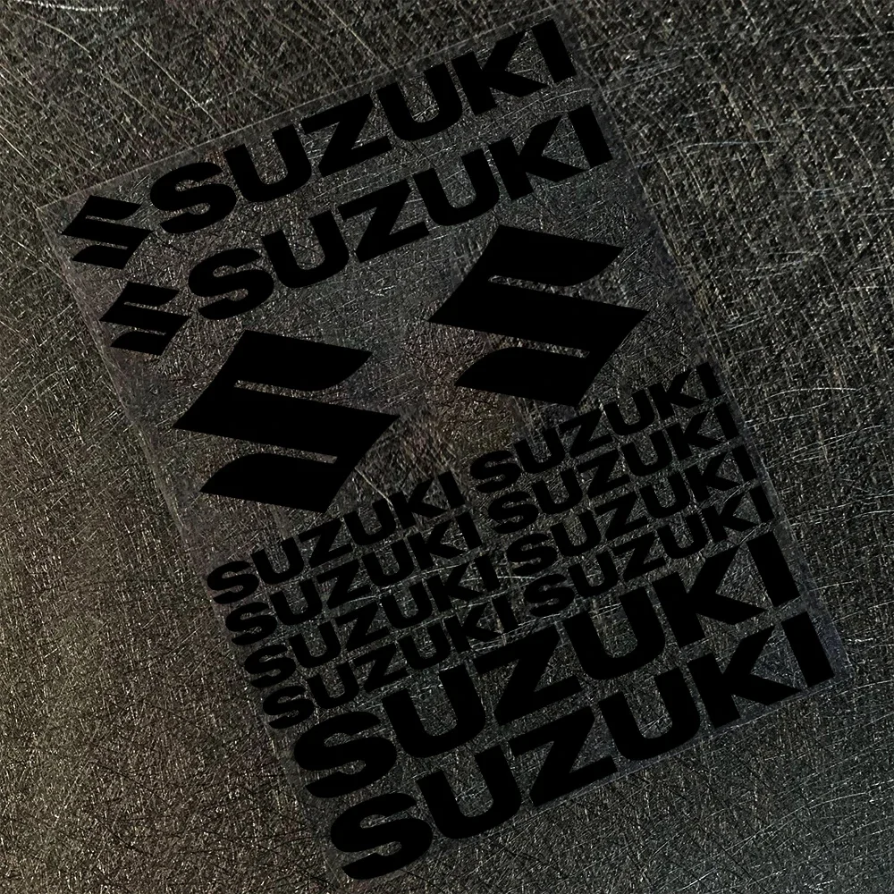 Декоративная наклейка на мотоцикл для Suzuki, английская буквенная логотип, водостойкая светоотражающая наклейка, набор логотипов на бак, эмблема на шлем, виниловый комплект