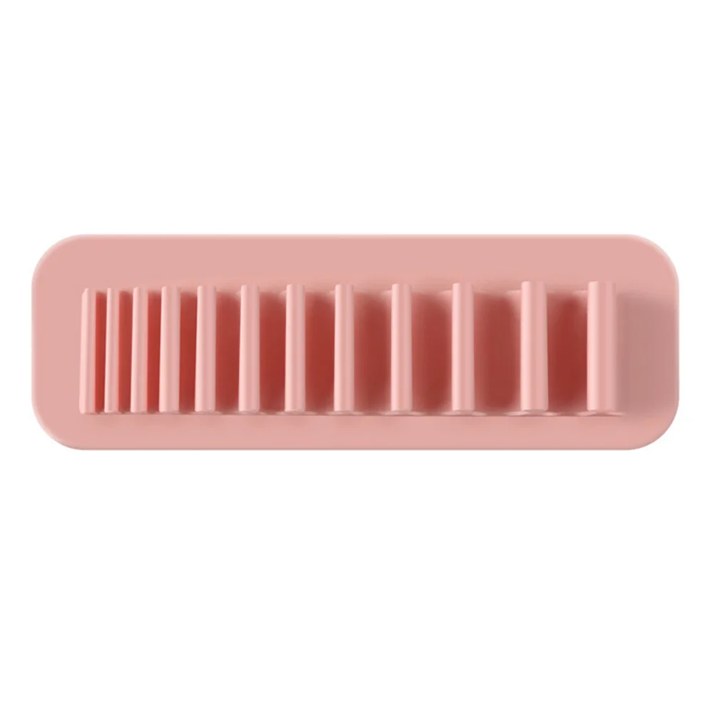 

Toothbrush Storage Holder Environmental Protection Silicone Makeup Brush Drying Rack for Home (Red)