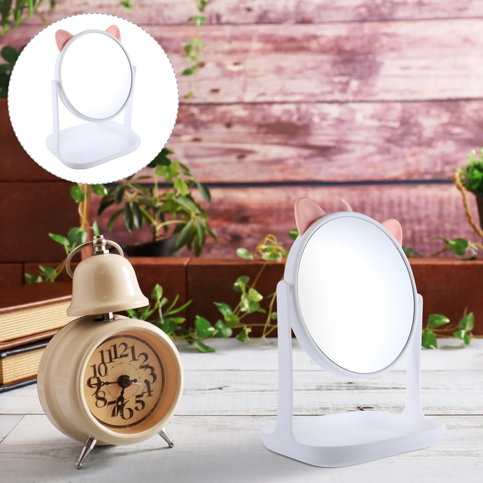 

Mirror Makeup Desktop Decor Stylish Vanity Countertop Tabletop Shaving Magnifying Bedroom Compact Sided Travel Foldable