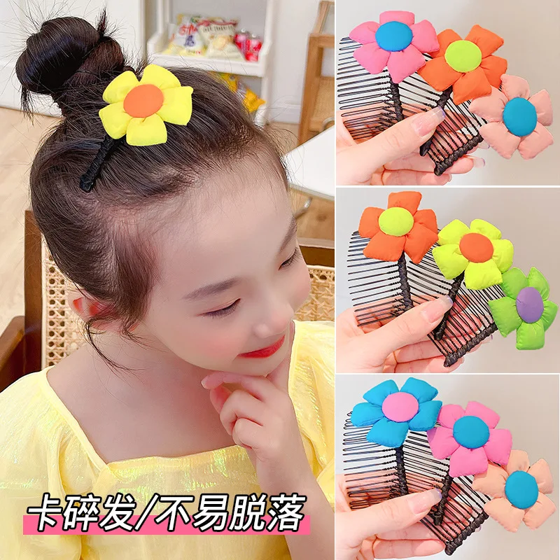 

Детский цветочный головной убор higood, чесаная задняя часть головы, Артефакт сломанных волос, чесаная челка для девочек, зажим для волос