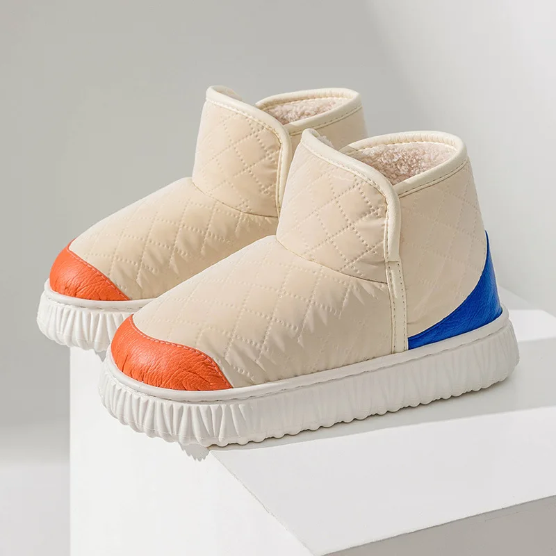 

2023 New Autumn Winter High-top Couples Warm Flat Shoes Thick-soled Non-slip Casual Cotton Boots Women's Snow Boots Botas Mujer