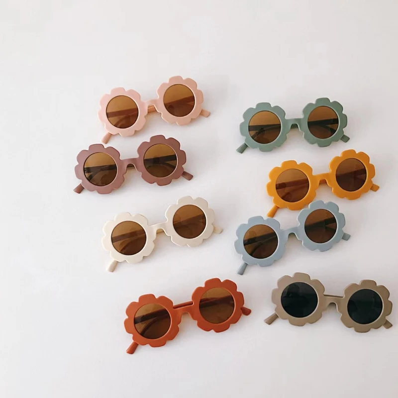 

New Children Sunglasses Sun Flower Round Cute Kids Sun Glasses for Boys Girls Ultraviolet-proof Baby Sunglasses Lovely Eyeglass