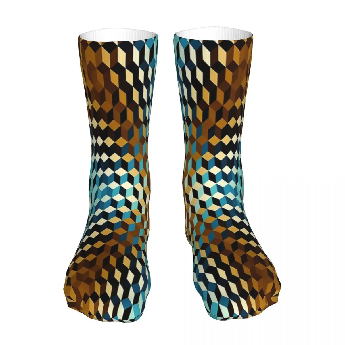 

Geometric Cubes 3D Three Dimensional Sock Socks Men Women Polyester Stockings Customizable Design