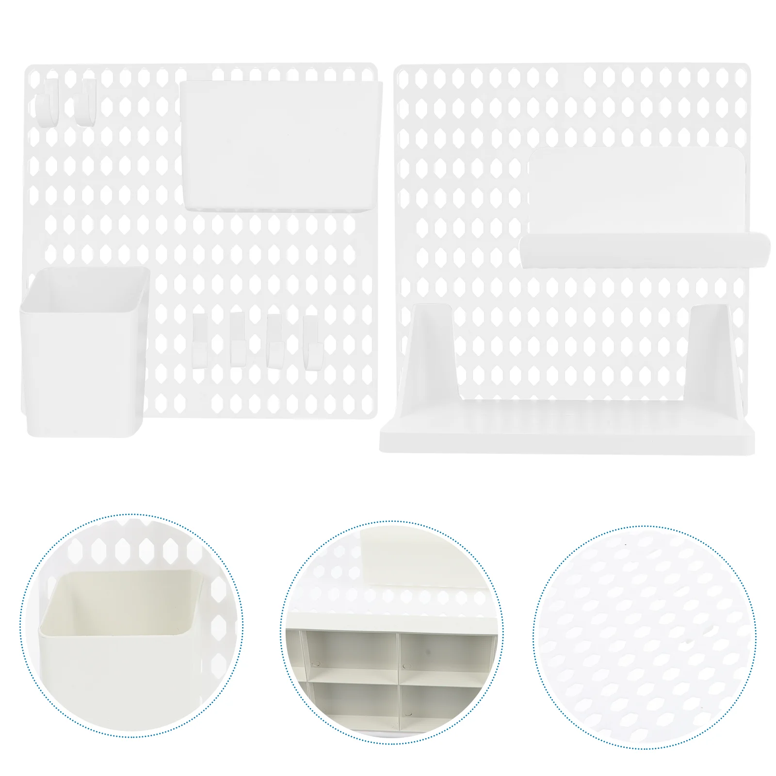

Storage Display Organizer Shelf Bracket No Punching Pegboard Plastic Adhesive Hanging
