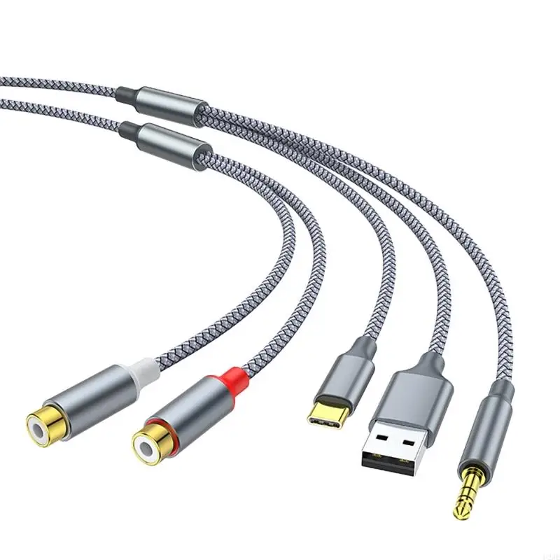 U2JE 3 в 1 слуховой кабель USB Typec с адаптером от 5 мм до 2RCA усилитель звука