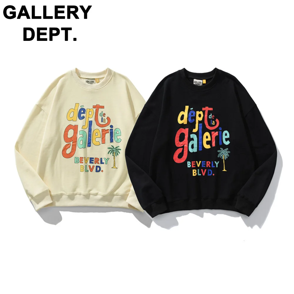 

GALLERY DEPT tide brand graffiti rainbow fun letters cotton terry round neck sweatshirt