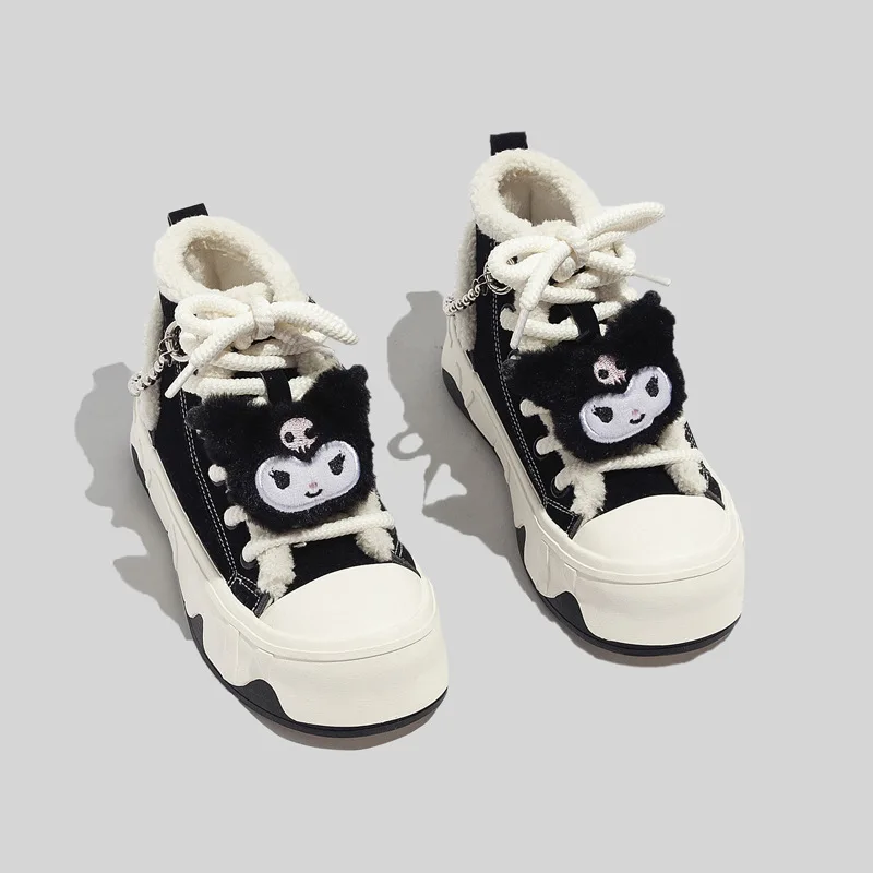 

Sweet Winter Kawaii Sanrio Kuromi Anime Warm Shoes Cute Cartoon Thick Bottom Sports Casual Sneakers Birthday Gift Girls Toy