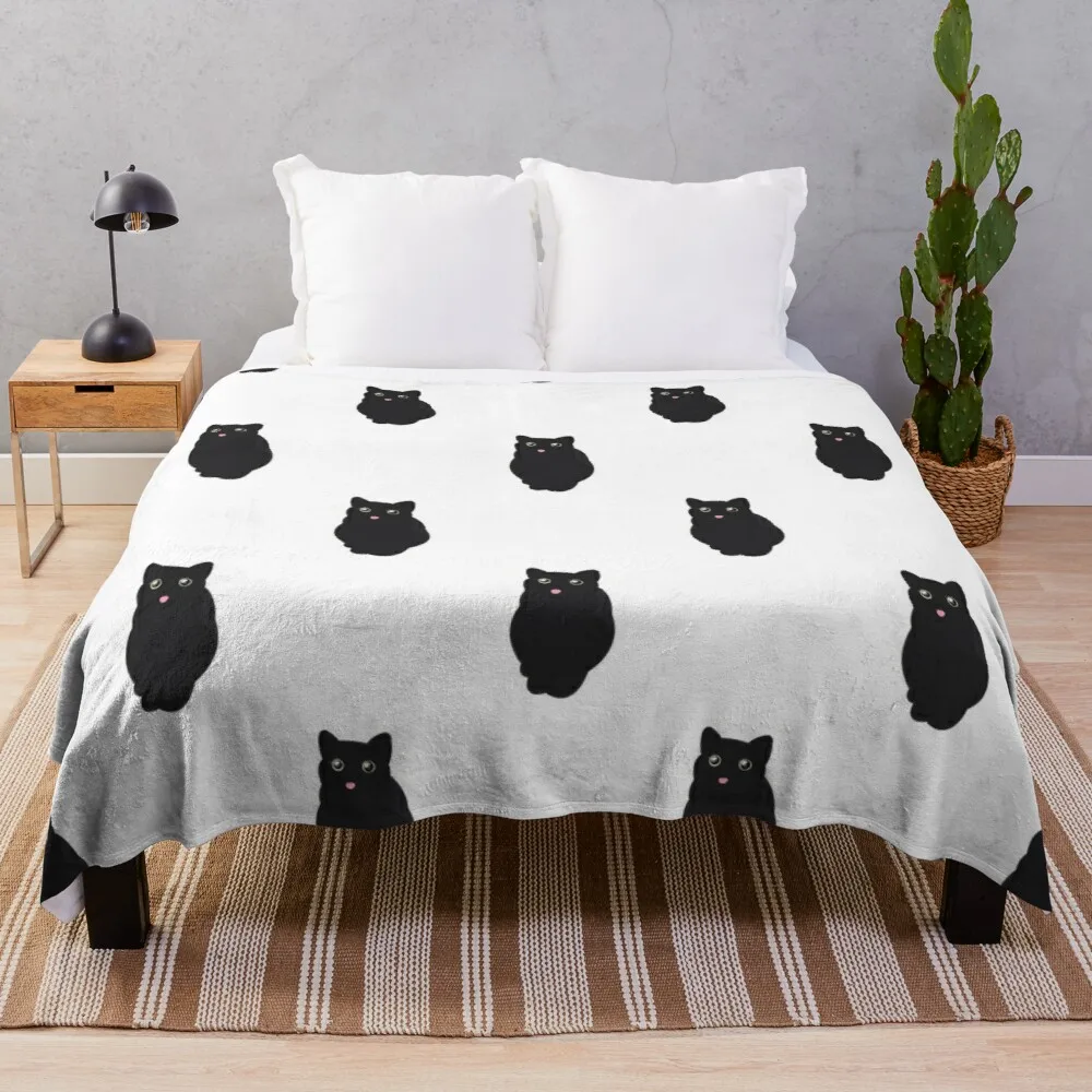 

Black Cat Soft Flannel Sherpa Sherpa Summer Covering Blanket Throw for adult Children Kids on Bed Sofa Couch