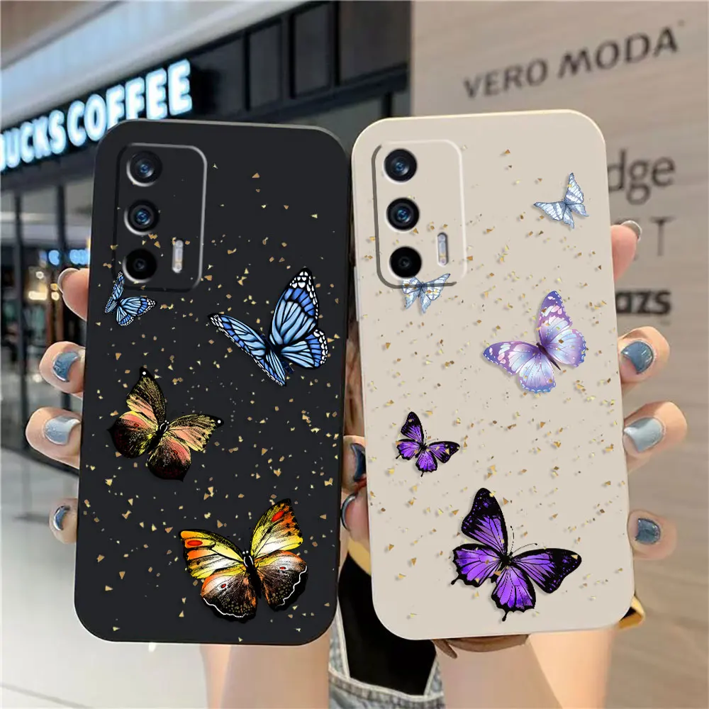 

Case For OPPO Realme 10 9 8 8I 7 7I 6 5 C21 GT NEO 2 3 5 V11 V13 Colour Simple Liquid Silicone Case Dotted Butterfly