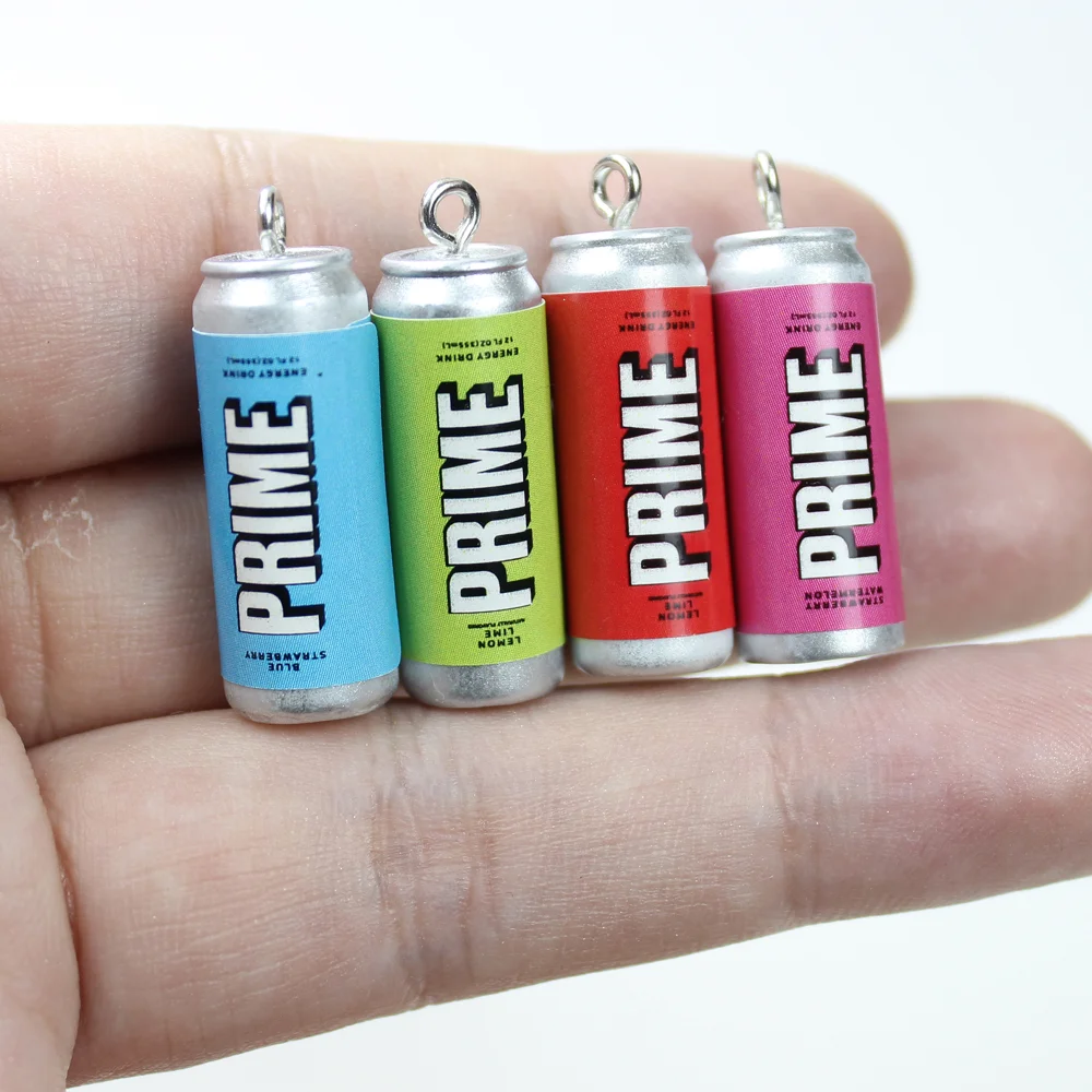 8Pcs/Lot Resin 3D Drink Can Alcohol Beer Bottle Charm Pendant For Necklace Earrings Keychain DIYJewelry Findding Accessories