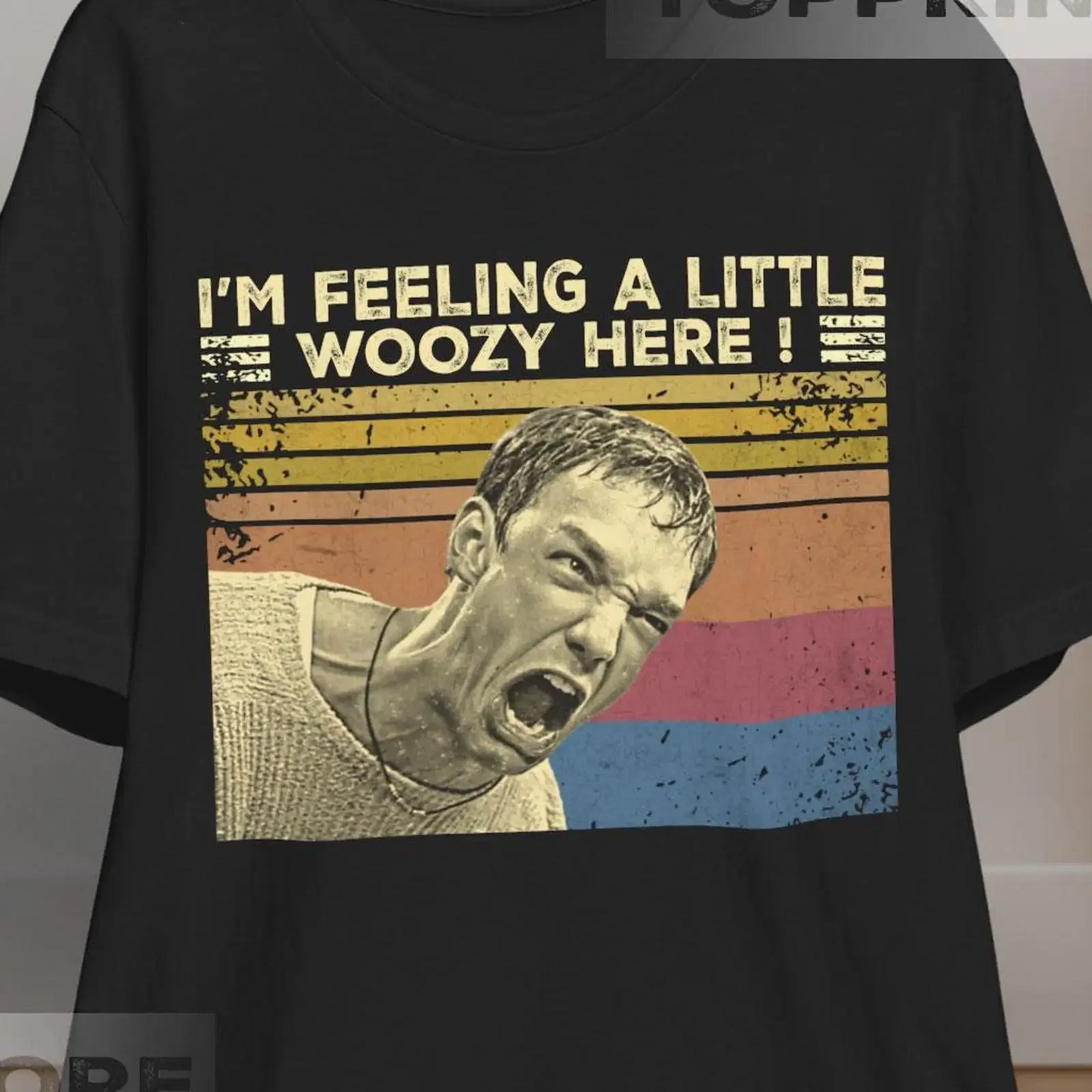 Фото Винтажная ретро-футболка с надписью «I'm Feeling A Little Woozy Here» от Мэттью Лилларда и Стю Махера, классический винтажный стиль, модная одежда с эффектом потертости. №1