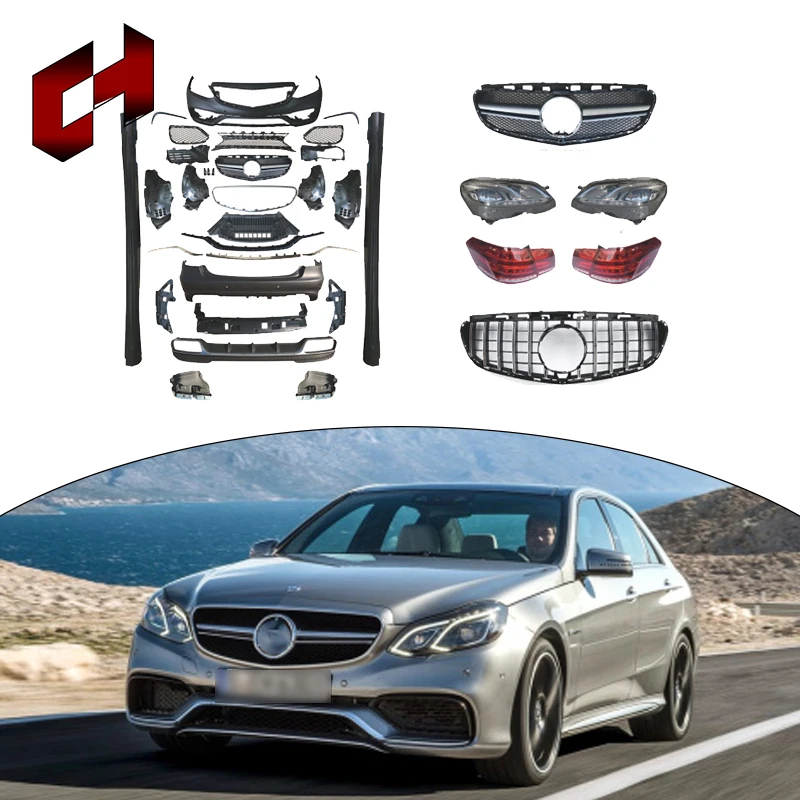 

Ch Engine Cover Hood Roof Spoiler Rear Bumper Reflector Lights Full Bodykit For E Class W212 10-15 E63